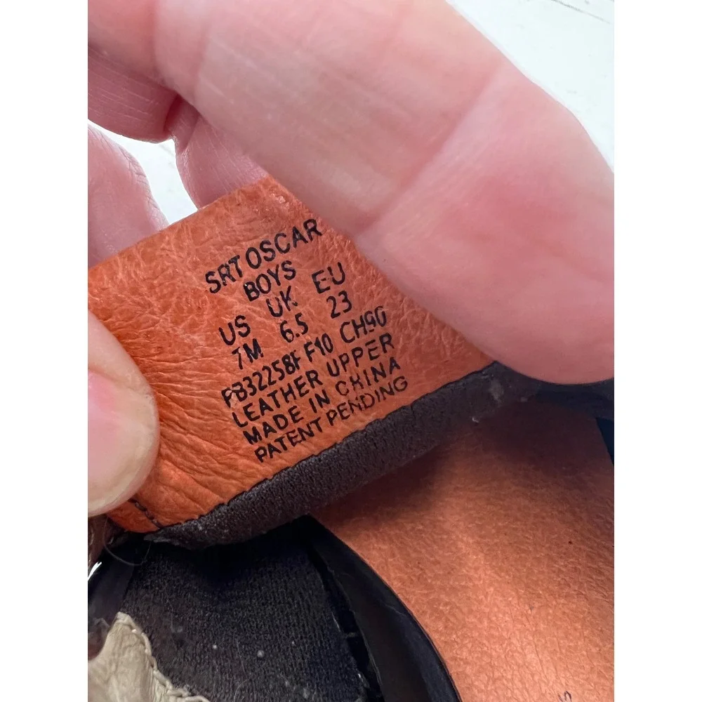 Stride Rite SRT Sneakers‎ Brown Leather Hook and Loop Toddler Size 5.5W